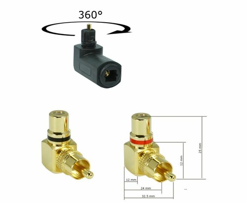Toslink winkelstecker 2x - +,